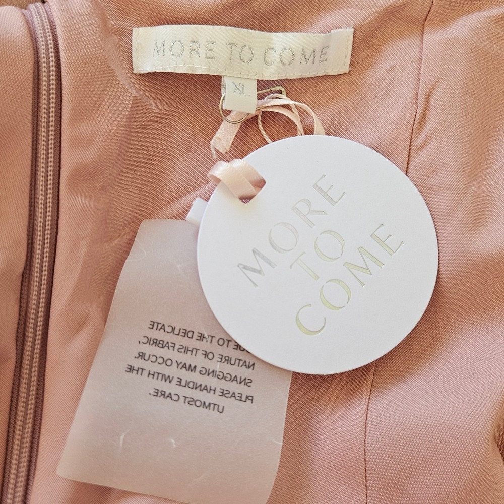 MORE TO COME | NWT Emma Strapless Maxi Dress in Blush Satin XL - Picture 11 of 12